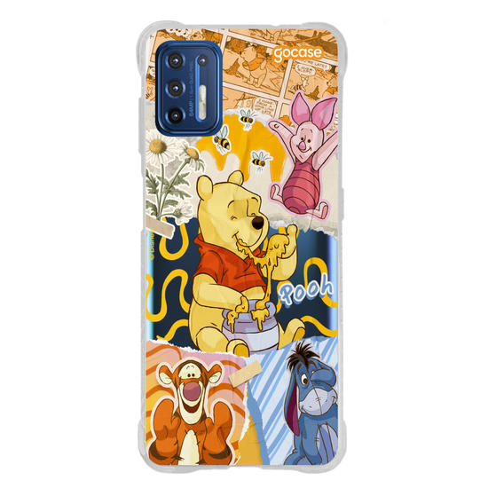 Capinha para celular Ursinho Pooh - Colagem da Turma do Pooh