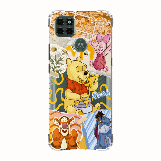 Capinha para celular Ursinho Pooh - Colagem da Turma do Pooh