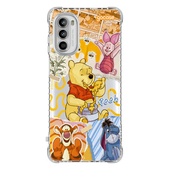 Capinha para celular Ursinho Pooh - Colagem da Turma do Pooh