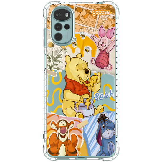 Capinha para celular Ursinho Pooh - Colagem da Turma do Pooh