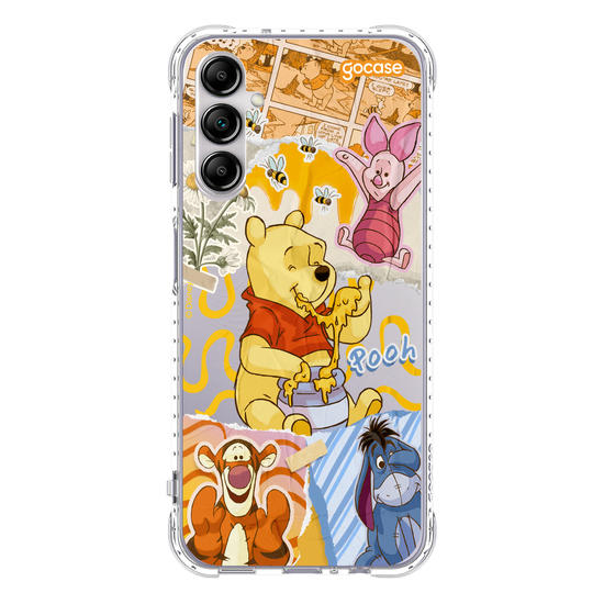 Capinha para celular Ursinho Pooh - Colagem da Turma do Pooh