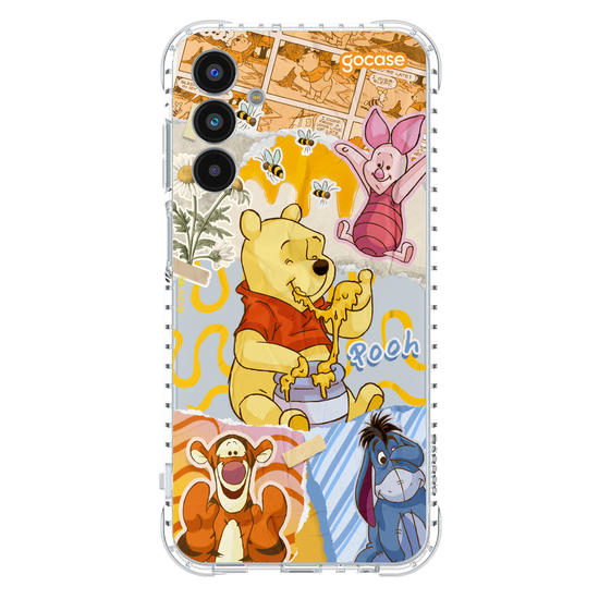 Capinha para celular Ursinho Pooh - Colagem da Turma do Pooh