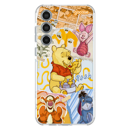 Capinha para celular Ursinho Pooh - Colagem da Turma do Pooh