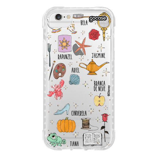 Capinha para celular Disney Princesas - Pattern Princess Elements