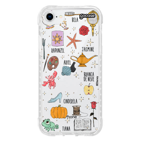 Capinha para celular Disney Princesas - Pattern Princess Elements