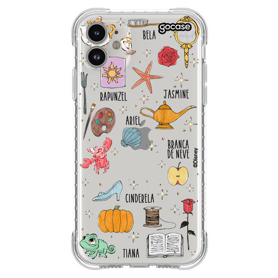 Capinha para celular Disney Princesas - Pattern Princess Elements