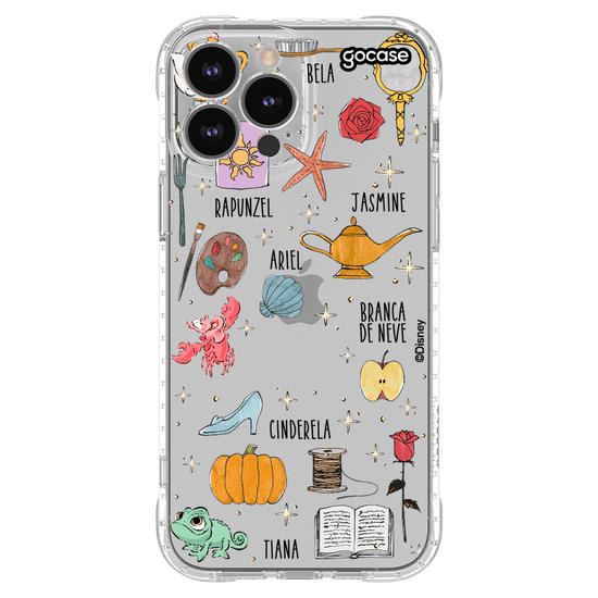 Capinha para celular Disney Princesas - Pattern Princess Elements