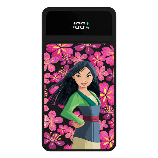 Carregador Portátil Turbo 10000mah Preto - Disney - Princesas - Floral e Princesas