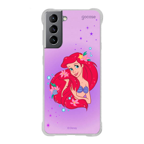 Capinha para celular Disney - Princesas - Ariel Floral Encantado