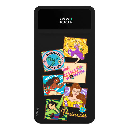 Carregador Portátil Turbo 10000mah Preto - Princesas - Quadrinhos Fofos