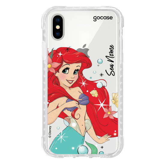 Capinha para celular Disney - Princesas - Ariel Brilhos e Flores
