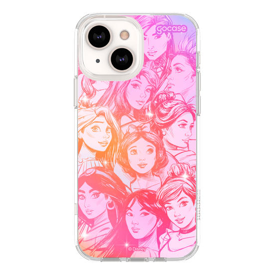 Capinha para celular Princesas - Rostos Realistas com Degradê