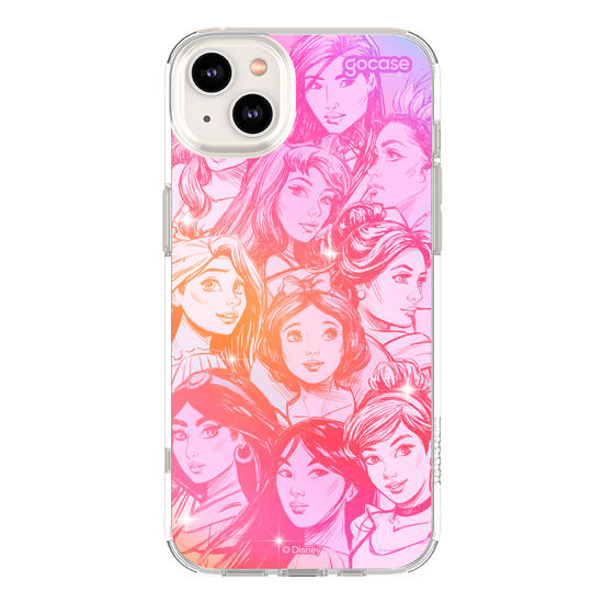 Capinha para celular  Princesas - Rostos Realistas com Degradê