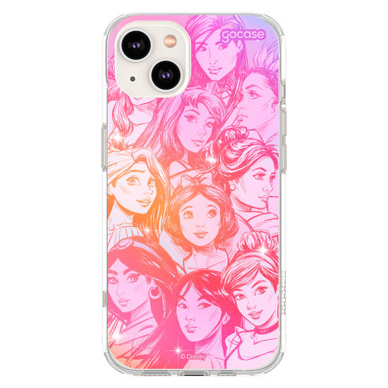Capinha para celular  Princesas - Rostos Realistas com Degradê