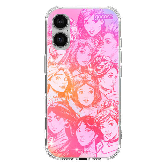 Capinha para celular  Princesas - Rostos Realistas com Degradê
