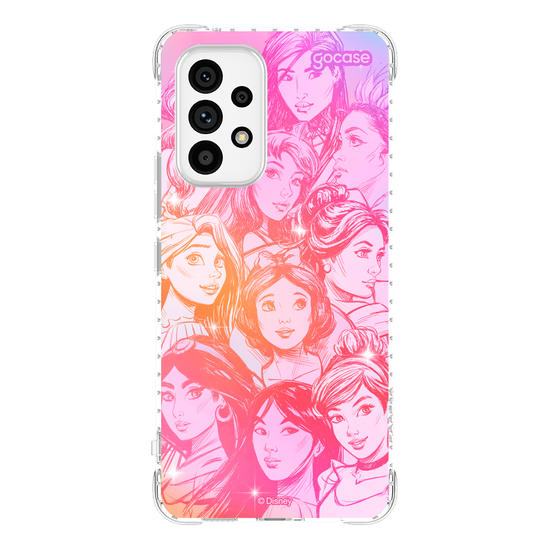 Capinha para celular  Princesas - Rostos Realistas com Degradê