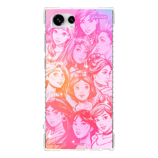 Capinha para celular  Princesas - Rostos Realistas com Degradê
