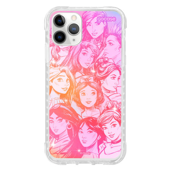 Capinha para celular  Princesas - Rostos Realistas com Degradê