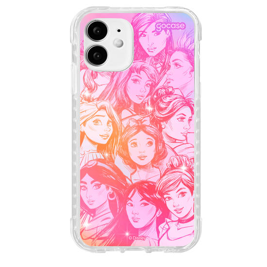 Capinha para celular  Princesas - Rostos Realistas com Degradê