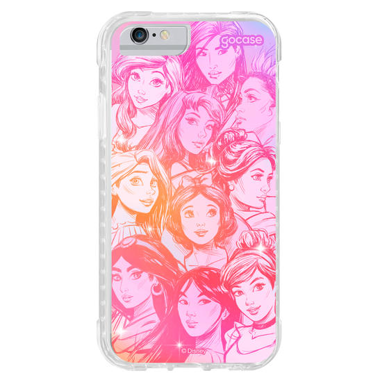 Capinha para celular  Princesas - Rostos Realistas com Degradê