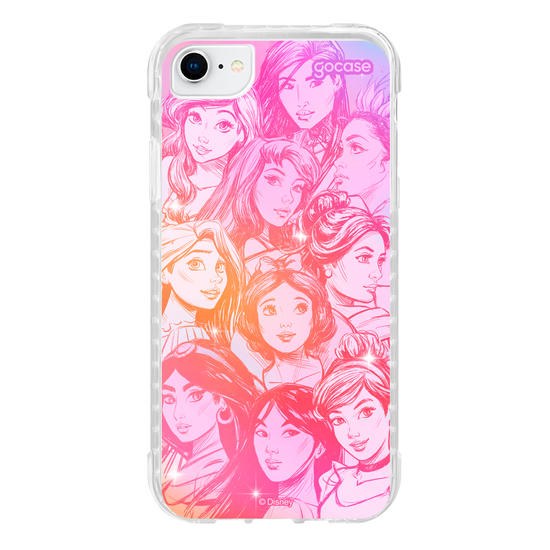 Capinha para celular  Princesas - Rostos Realistas com Degradê