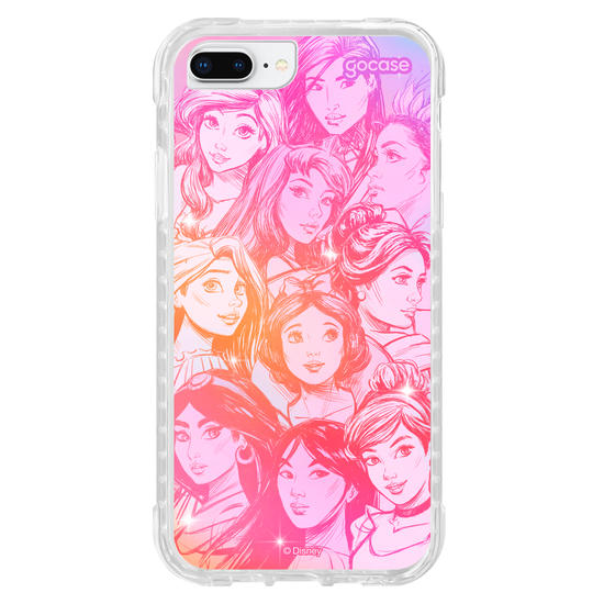 Capinha para celular  Princesas - Rostos Realistas com Degradê