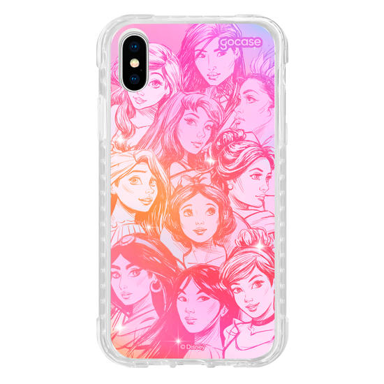 Capinha para celular  Princesas - Rostos Realistas com Degradê