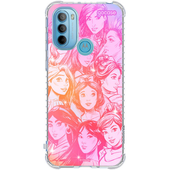 Capinha para celular  Princesas - Rostos Realistas com Degradê