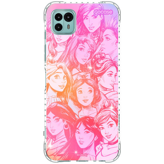 Capinha para celular  Princesas - Rostos Realistas com Degradê