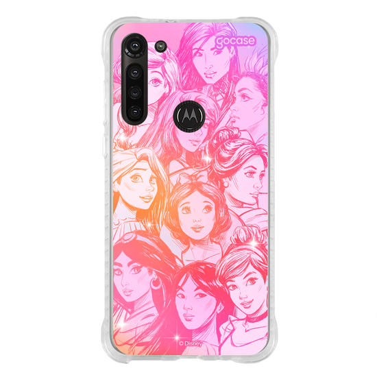 Capinha para celular  Princesas - Rostos Realistas com Degradê