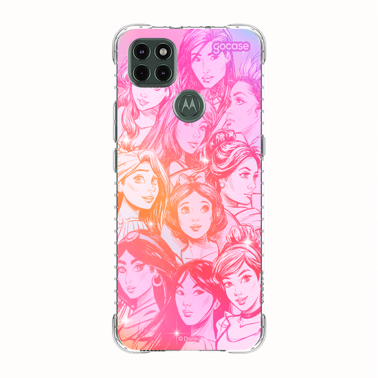 Capinha para celular  Princesas - Rostos Realistas com Degradê