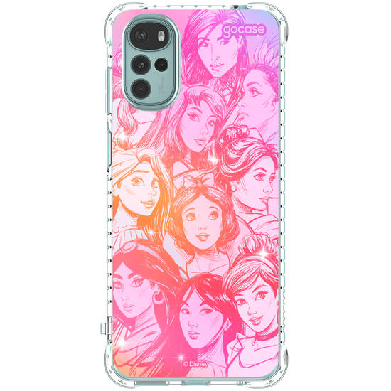 Capinha para celular  Princesas - Rostos Realistas com Degradê