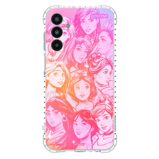 Capinha para celular  Princesas - Rostos Realistas com Degradê