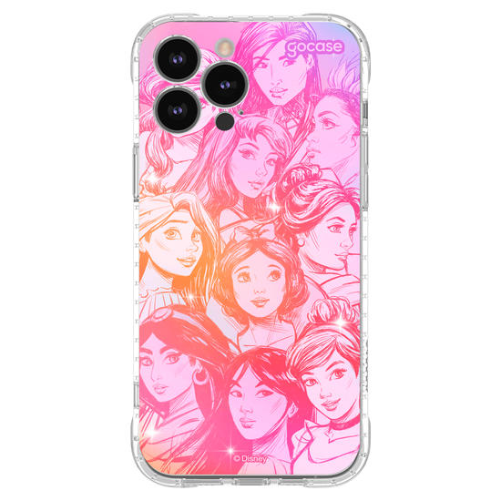 Capinha para celular  Princesas - Rostos Realistas com Degradê