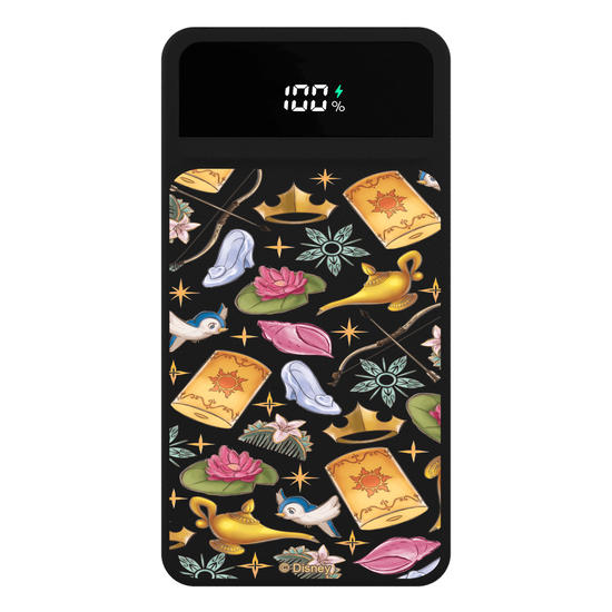 Carregador Portátil Turbo 10000mah Preto - Princesas - Elementos Pattern