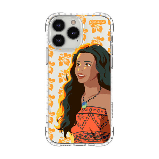 Capinha para celular   Moana Live Action - Hibíscos Laranja