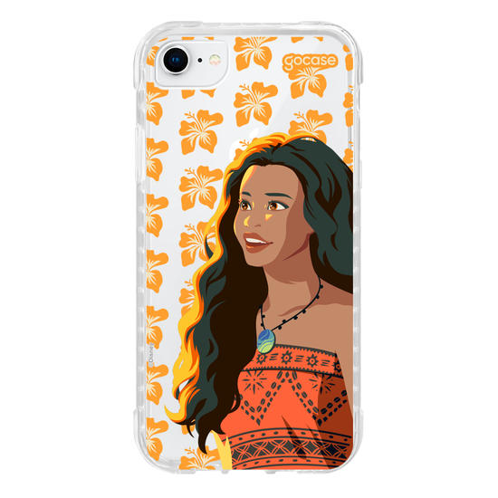 Capinha para celular   Moana Live Action - Hibíscos Laranja