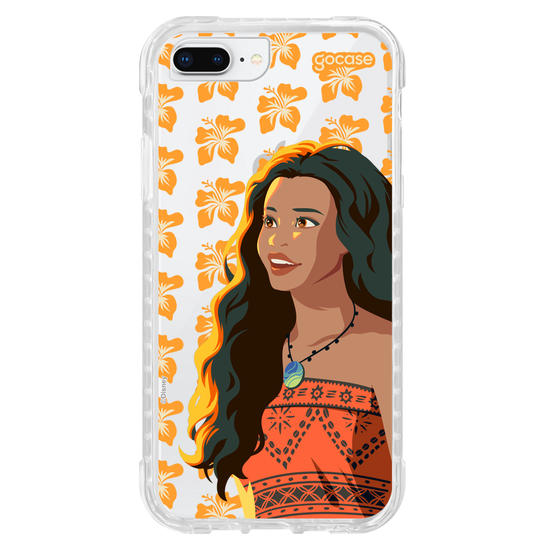 Capinha para celular   Moana Live Action - Hibíscos Laranja