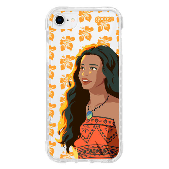 Capinha para celular   Moana Live Action - Hibíscos Laranja