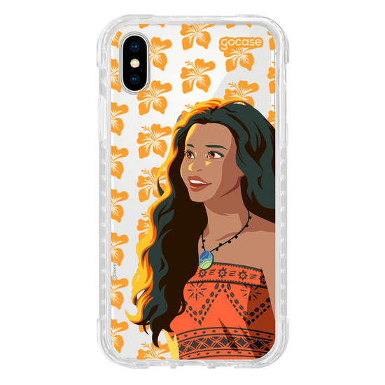 Capinha para celular   Moana Live Action - Hibíscos Laranja