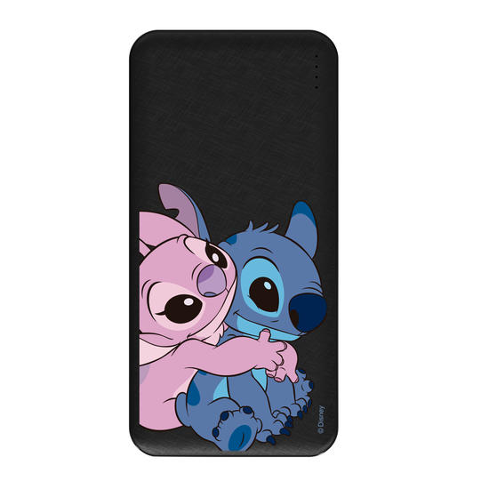 Carregador Portátil Fast Charge - Lilo & Stitch - Stitch e Angel Abraço