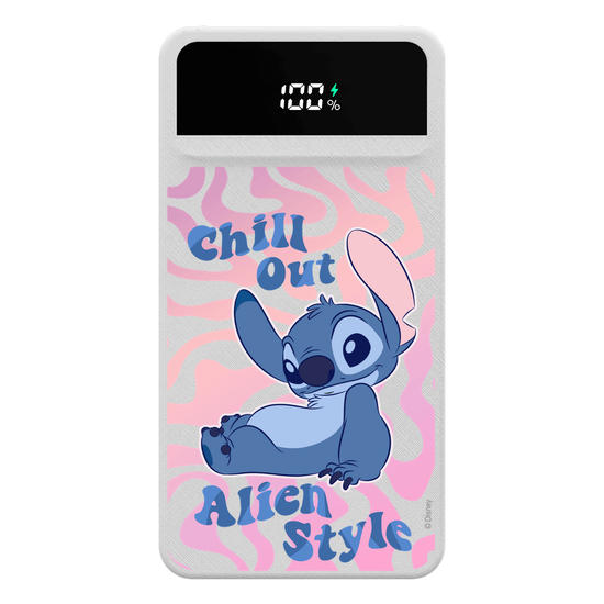 Carregador Portátil Turbo 10000mah - Stitch Deitado com frase