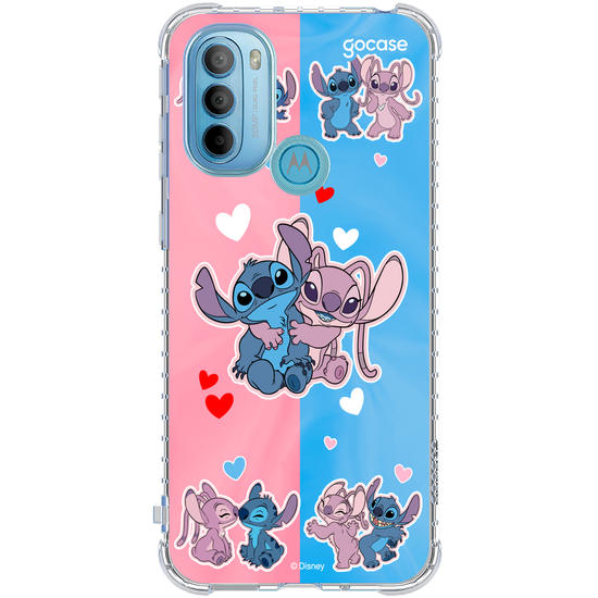 Capinha para celular  Stitch e Angel - Match