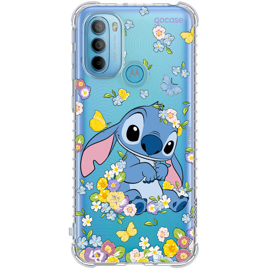 Capinha para celular  Stitch Jardim de Primavera