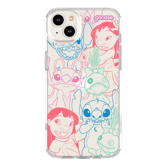 Capinha para celular  Lilo e Stitch - Rostinhos Rainbow