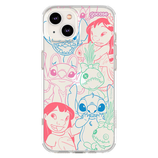 Capinha para celular  Lilo e Stitch - Rostinhos Rainbow