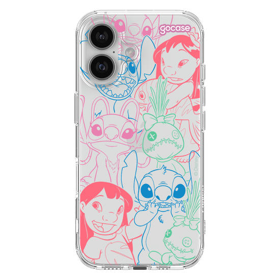 Capinha para celular  Lilo e Stitch - Rostinhos Rainbow