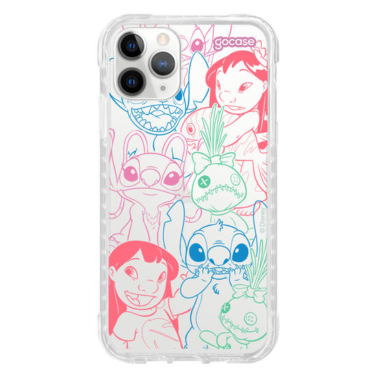 Capinha para celular  Lilo e Stitch - Rostinhos Rainbow