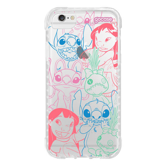 Capinha para celular  Lilo e Stitch - Rostinhos Rainbow