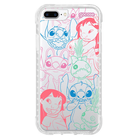 Capinha para celular  Lilo e Stitch - Rostinhos Rainbow